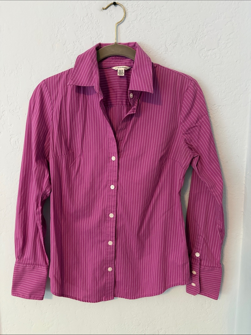 Calvin Klein Fuchsia Pinstripe Button-Down Shirt